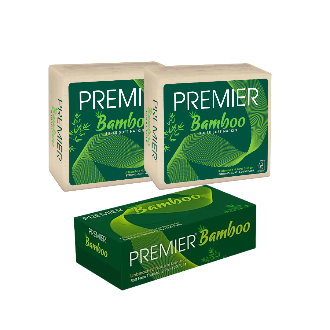 Premier Bamboo Super Soft Napkin 2 ply 50 Pulls combo