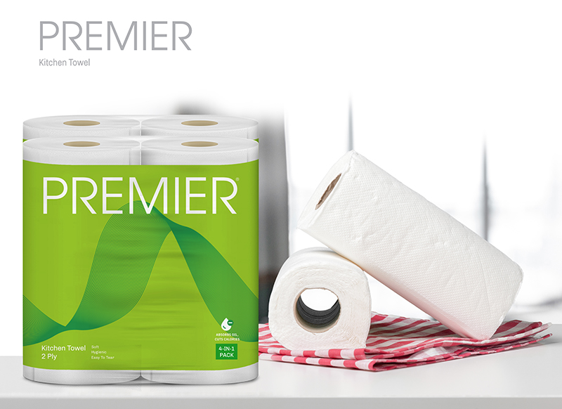 Premier Kitchen Towel Roll 4x1-Pack of 2
