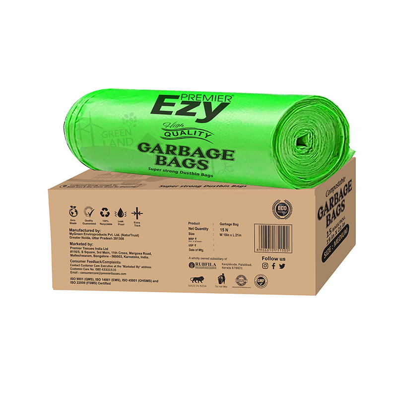 Premier Compostable Garbage Bags Medium- Pack of 3