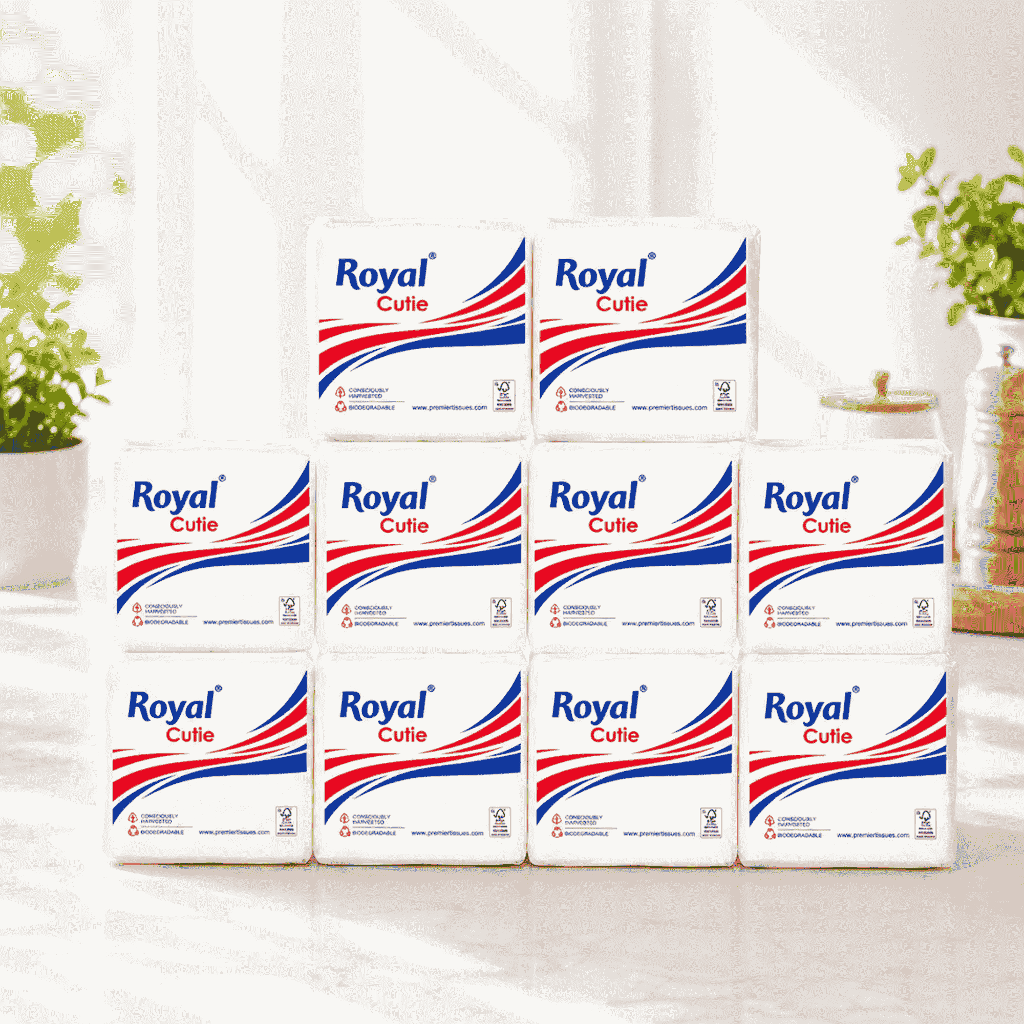Royal Cutie Paper Napkins 90 Pull - Pack of 8