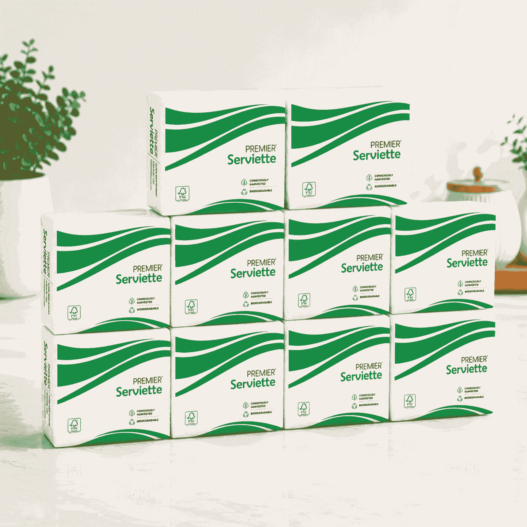 Premier Serviettes Napkins 50 Pulls - Pack of 10