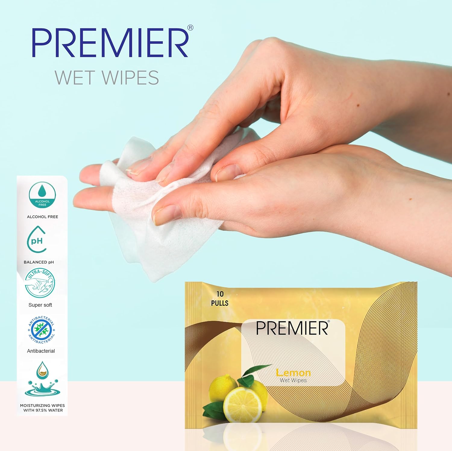 Premier Wet Wipes 25 Pulls Assorted - Pack of 6