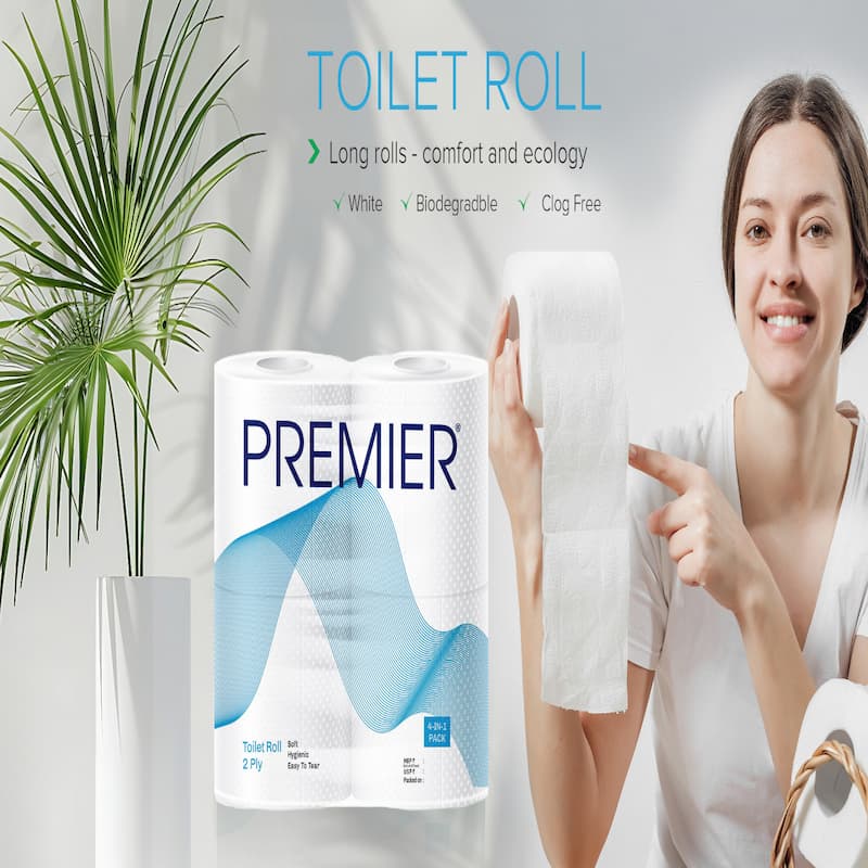 Premier Toilet Roll 170 Pulls 4x1 - Pack of 2