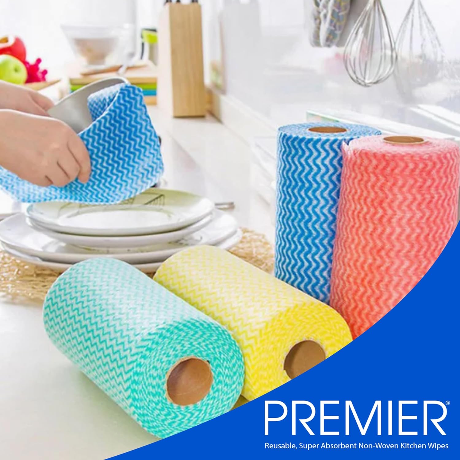 Premier Non Woven Kitchen Wipes 80 Pulls- Pack of 3