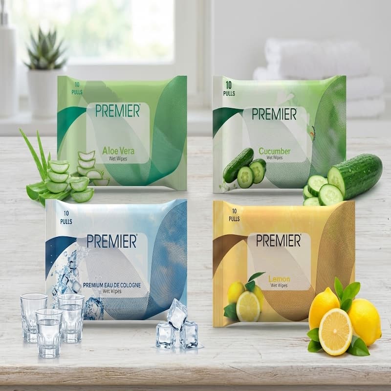 Premier Wet Wipes 25 Pulls Assorted - Pack of 6