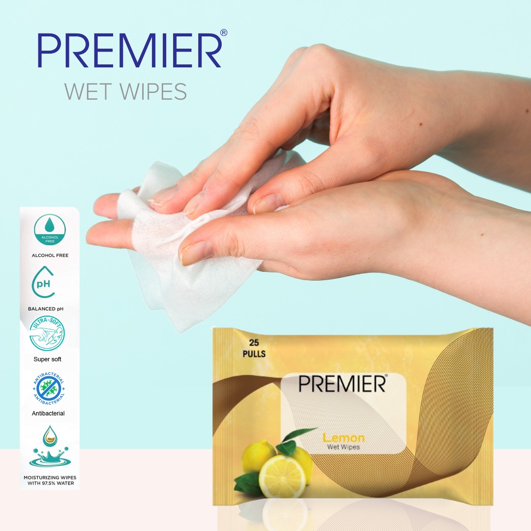 Premier Wet Wipes 25 Pulls Assorted - Pack of 4