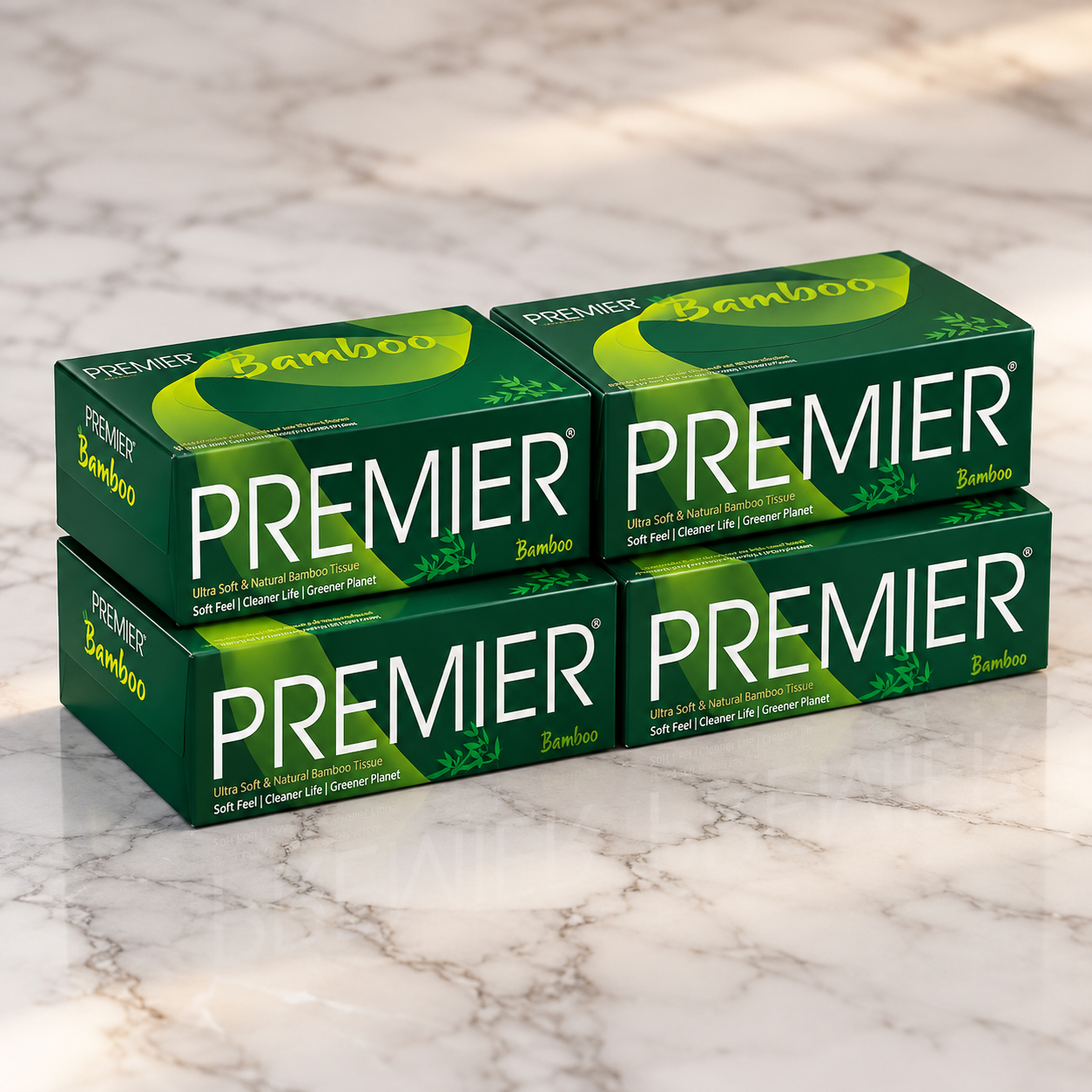 Premier Bamboo Soft Face Tissues 100 pulls 4x1