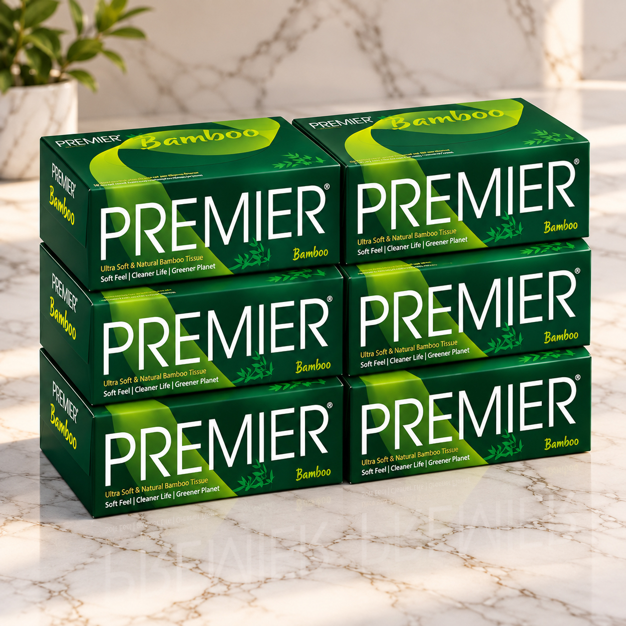 Premier Bamboo Soft Face Tissues 100 pulls 6x1
