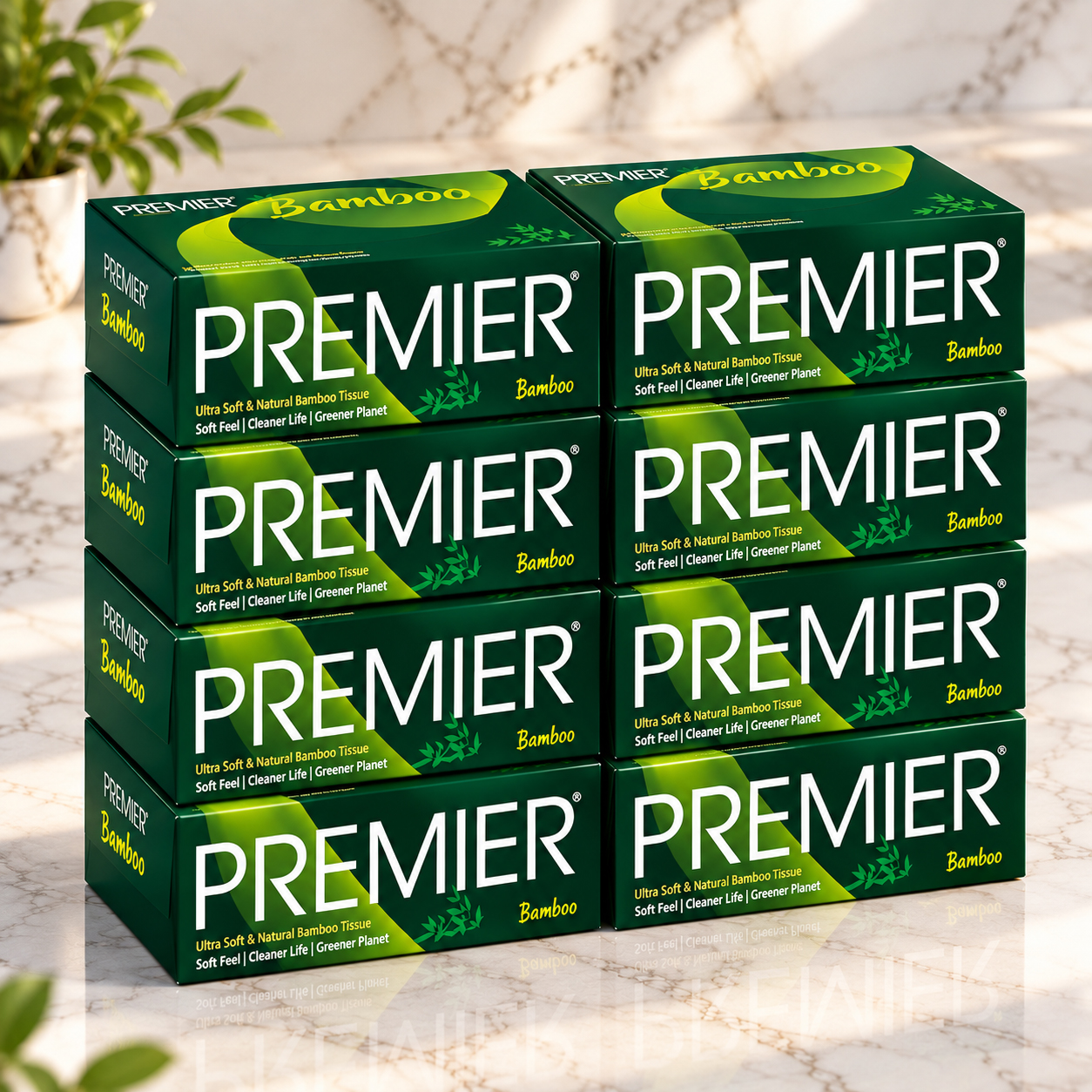 Premier Bamboo Soft Face Tissues 100 pulls 8x1