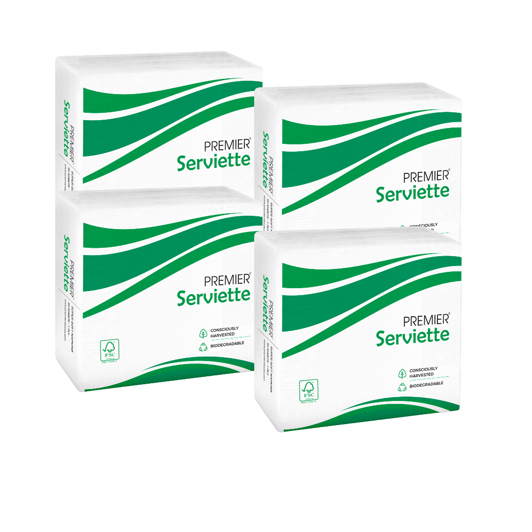 Premier Tissue Paper Serviettes 90s White