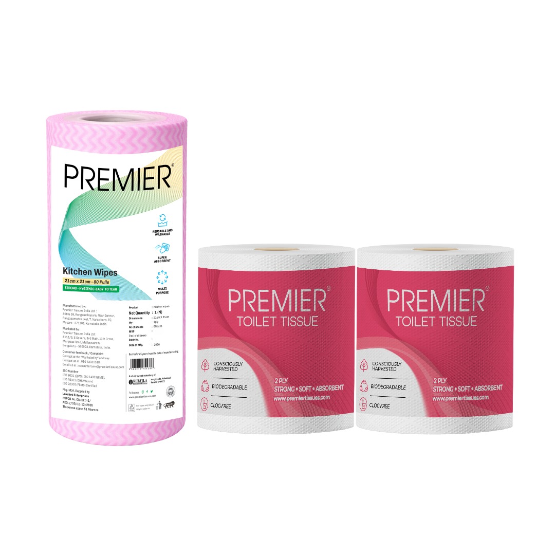 Premier Non Woven Kitchen Towel Roll 80 Pulls