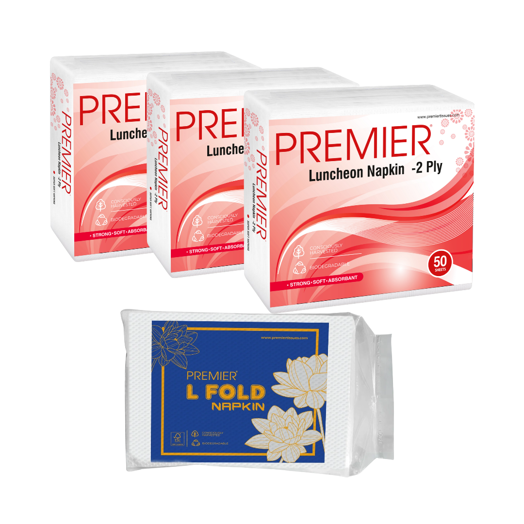 Premier Luncheon Napkin 2 ply 50 pulls 30X30 cm